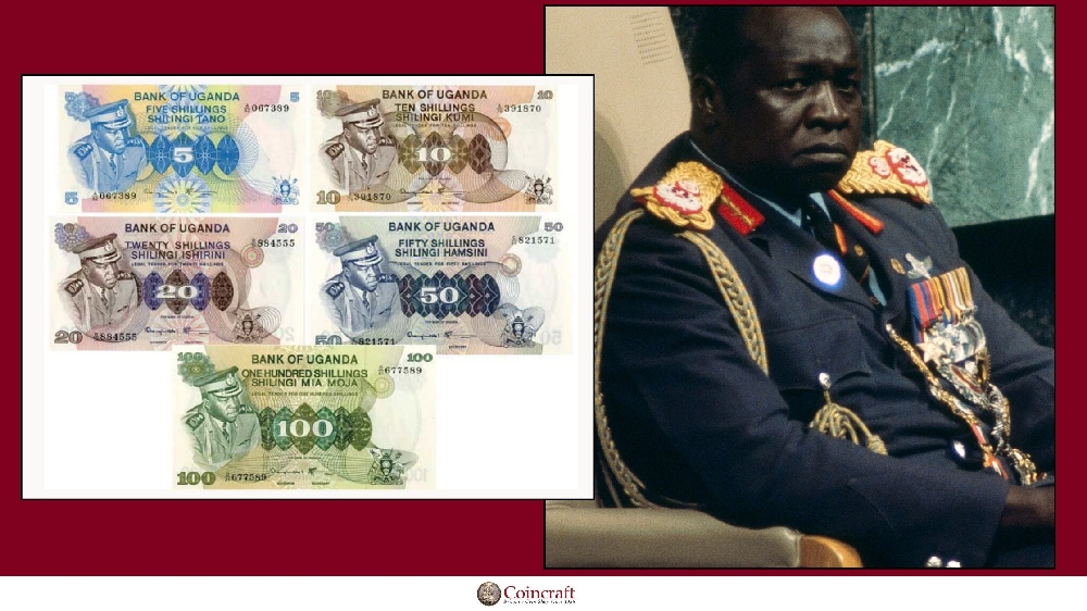 Ugandan Shillings Dedicated to Idi Amin - Coincraft
